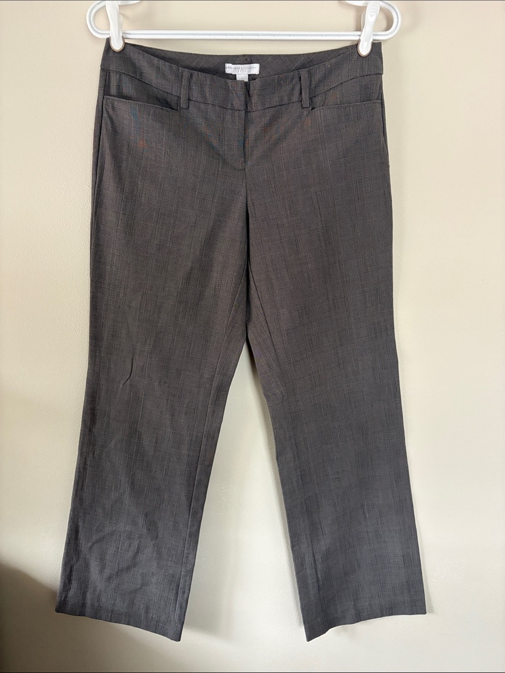 New York & Company Black and Gray Straight-Leg Trousers
